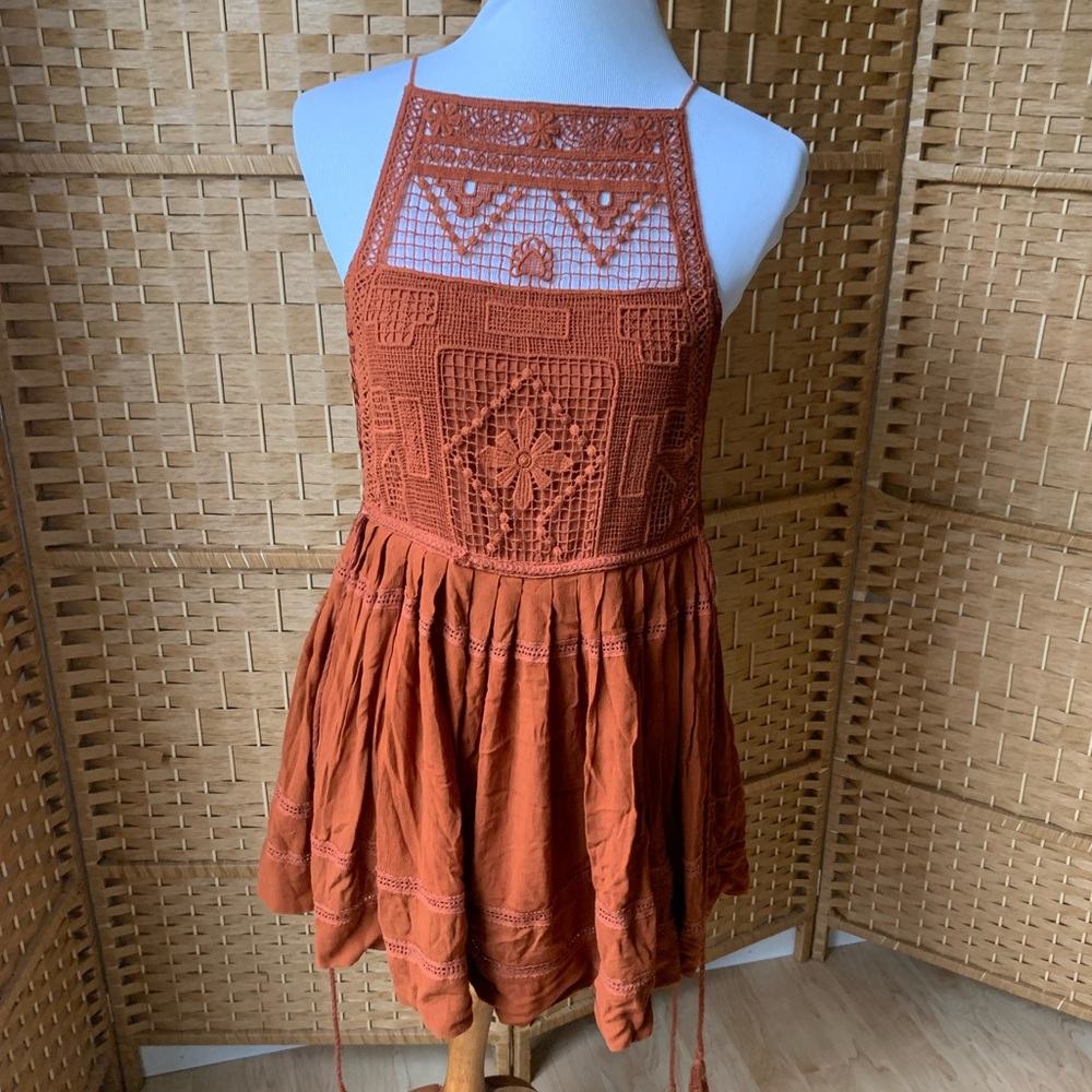 Free People Crocheted Mini Dress